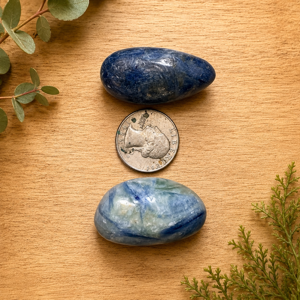 Blue Kyanite & Clear Quartz Tumbled Stones