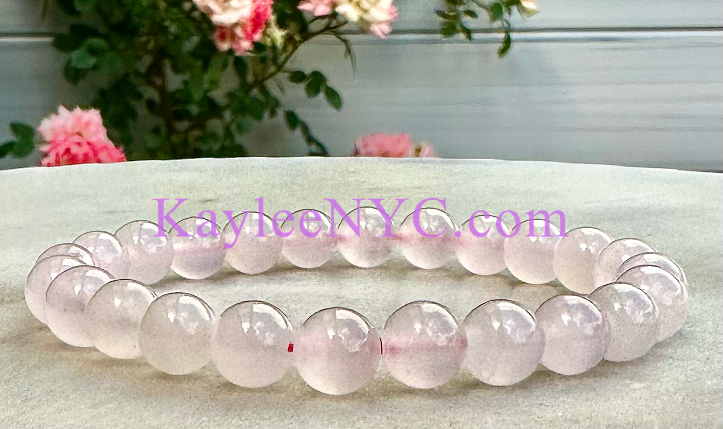 8mm Natural Mangano Calcite Crystal Healing Stretch Bracelet