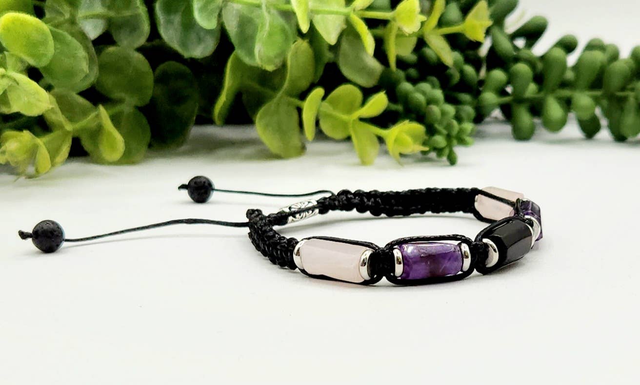 ANXIETY SUPPORT-Unisex/Men's Adjustable Bracelet 8"-9.5"L: OPTION #1: Bracelets Only