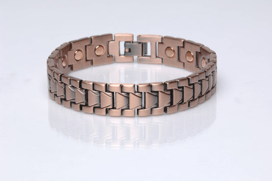 6188-J Magnetic Copper Tone Link Bracelet 8.5"
