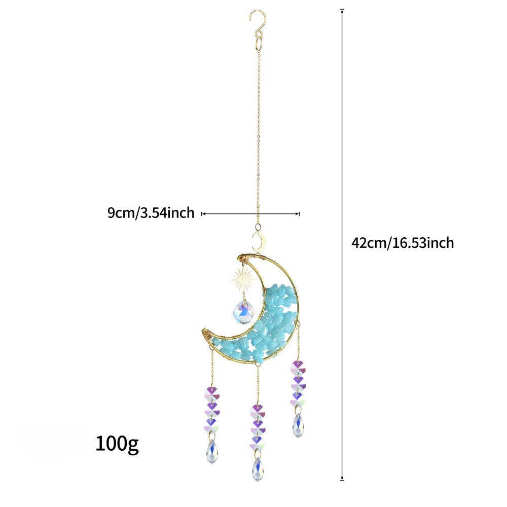Colorful Stone Moon Crystal Home Hangings DP25A922: Light Purple