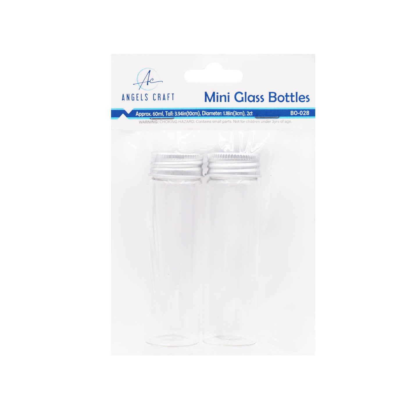 Small Glass Bottle w/ Screw Cap: BO-025 1.6cm x 4cm (6-ct)