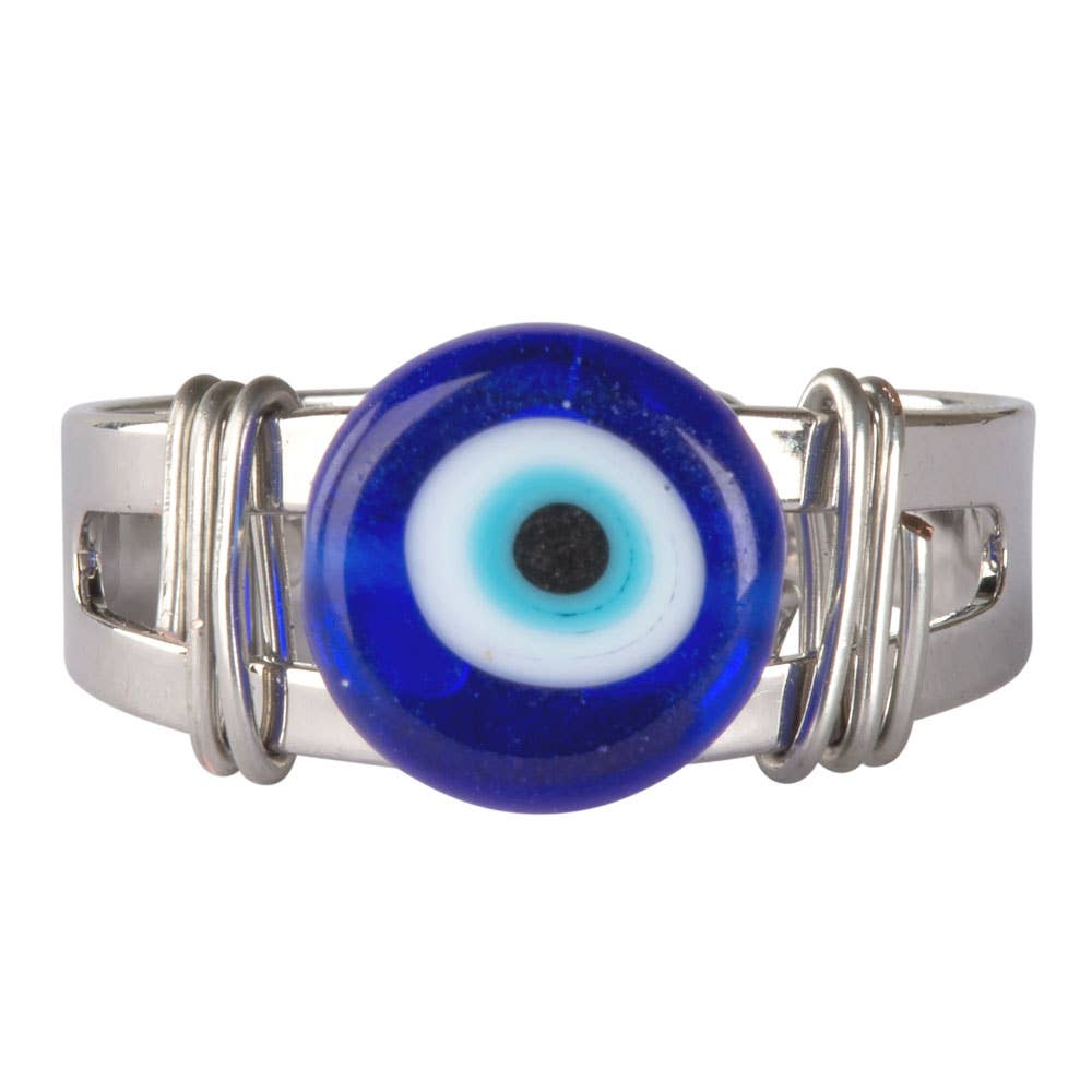 Evil Eye Adjustable Ring - Symbol of Protection