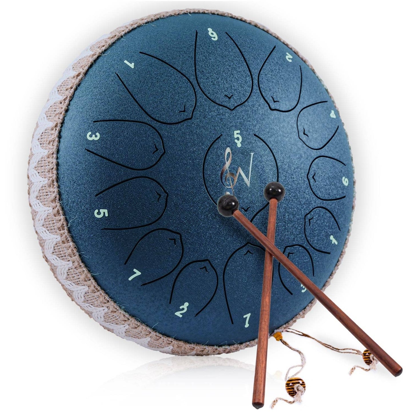 12-Inch Steel Tongue Drum - 13 Notes - Rain Drum - Black