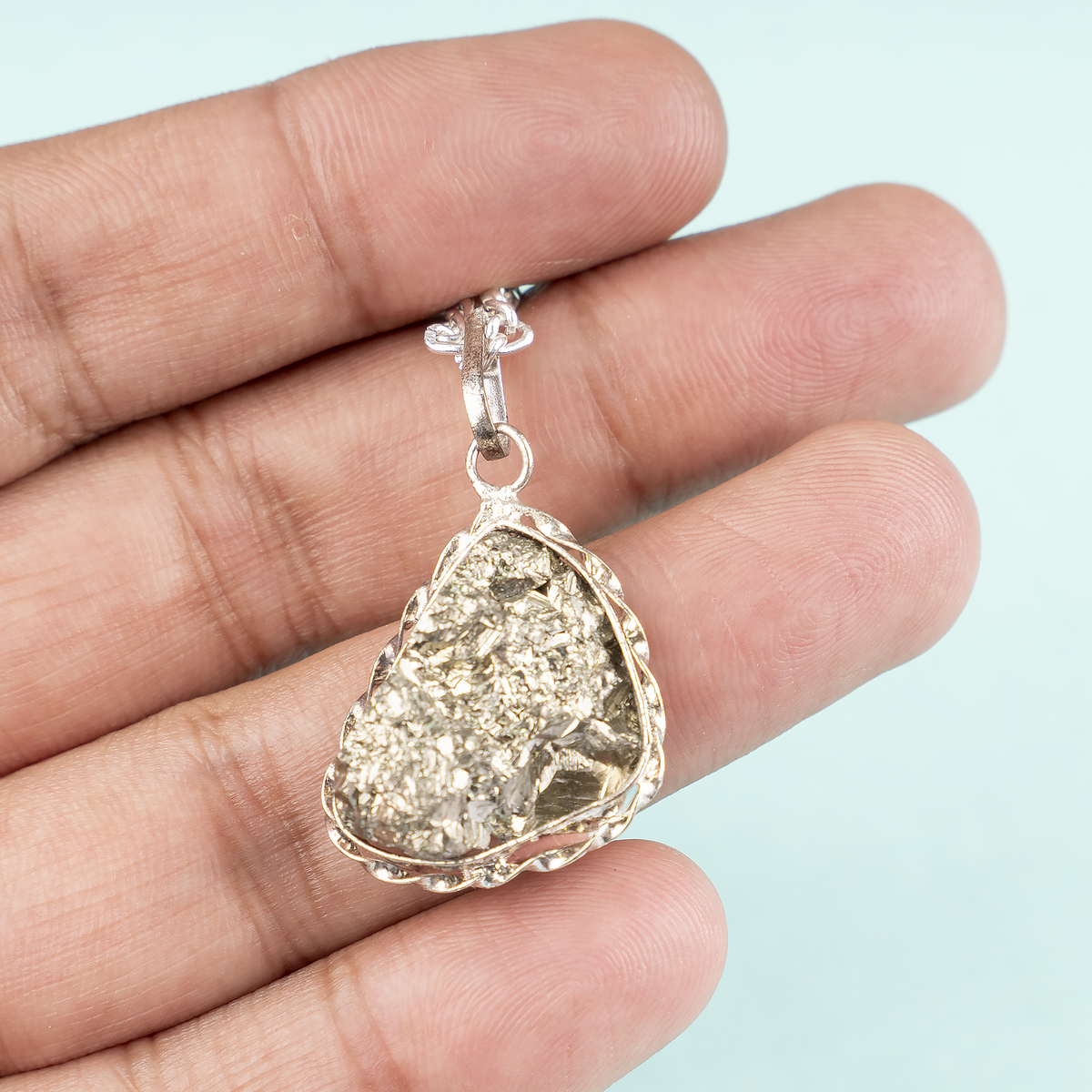 Crystal Pendant | Pyrite Necklace | Wealth Protection
