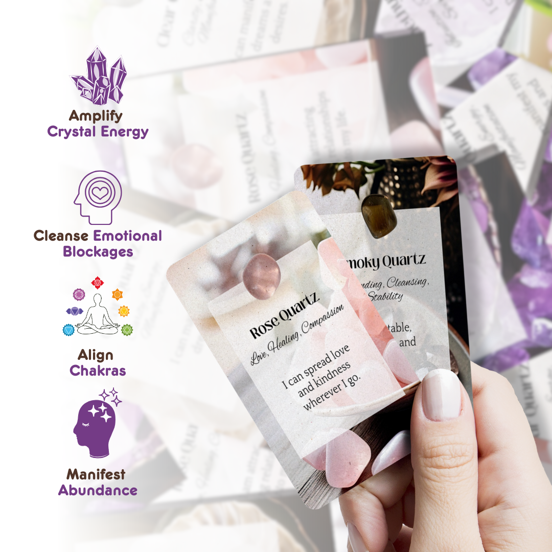 Affirmations Card Deck - Crystal Healing | 5.5" x 3.5"