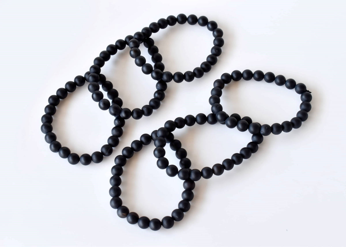 Healing Bracelet | Matt Black Onyx | Gemstone Bracelet: 8mm