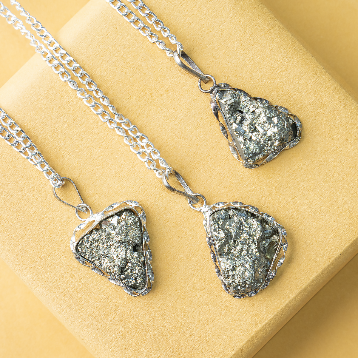 Crystal Pendant | Pyrite Necklace | Wealth Protection