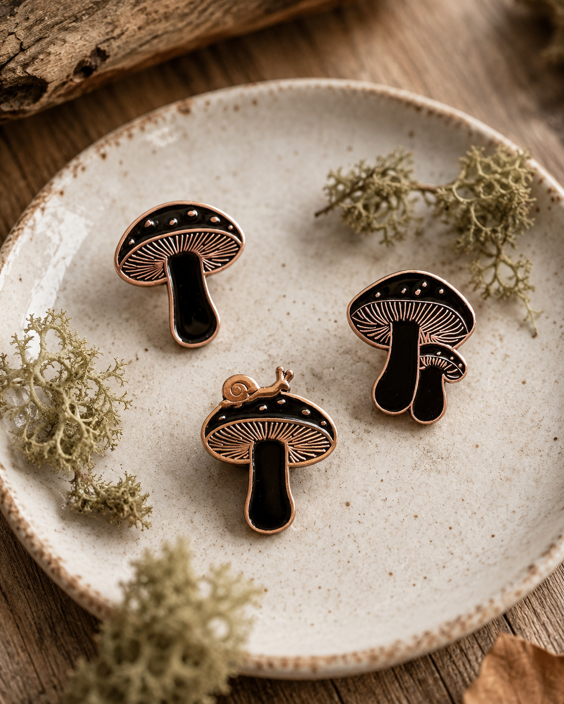Little Fungi — Copper Cap Mushroom Assorted Pins 1Dz