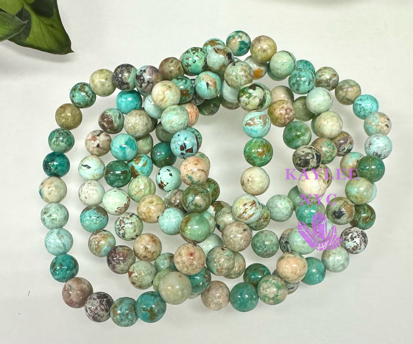 8mm Natural Turquoise Crystal Healing Stretch Bracelet 7.5"