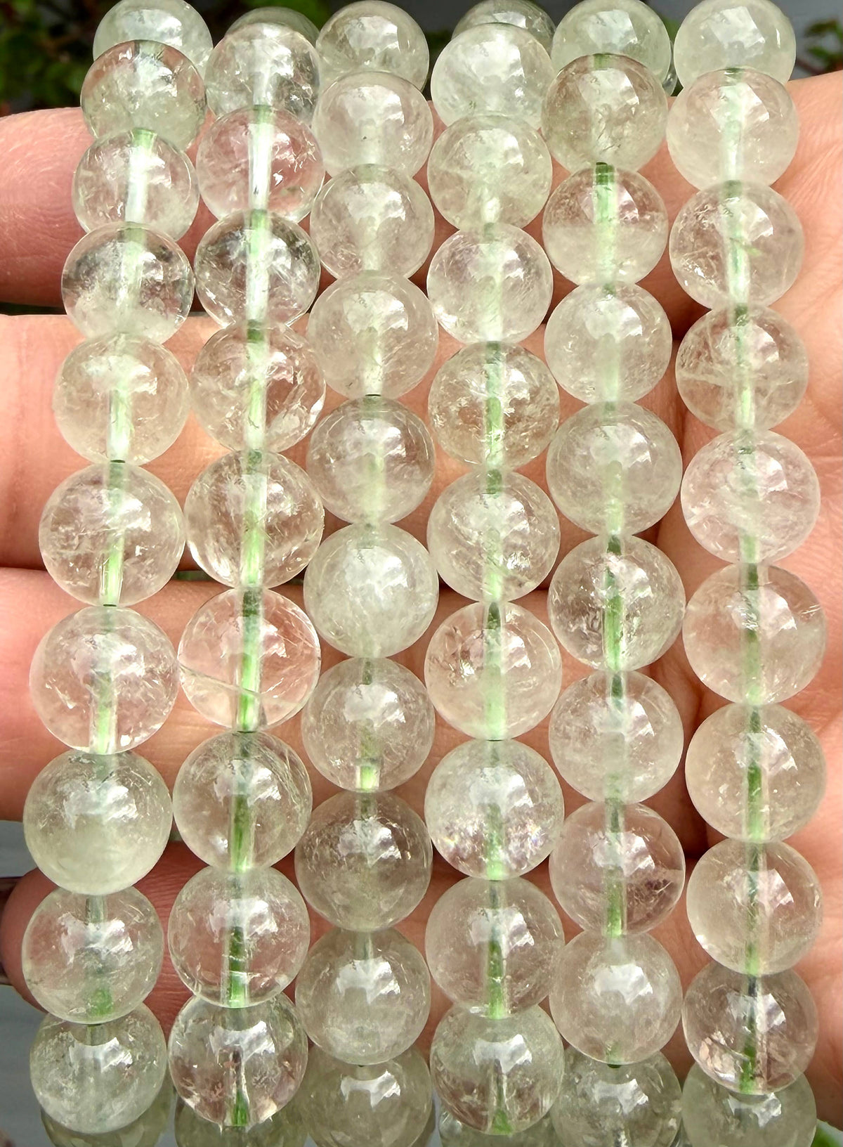 8mm Prasiolite Crystal Healing Stretch Bracelet 7.5"