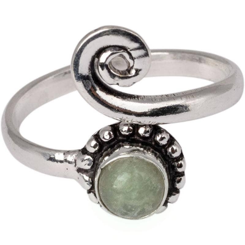 ASSORTED ADJUSTABLE BRASS SCROLL RINGS: Tiger Eye