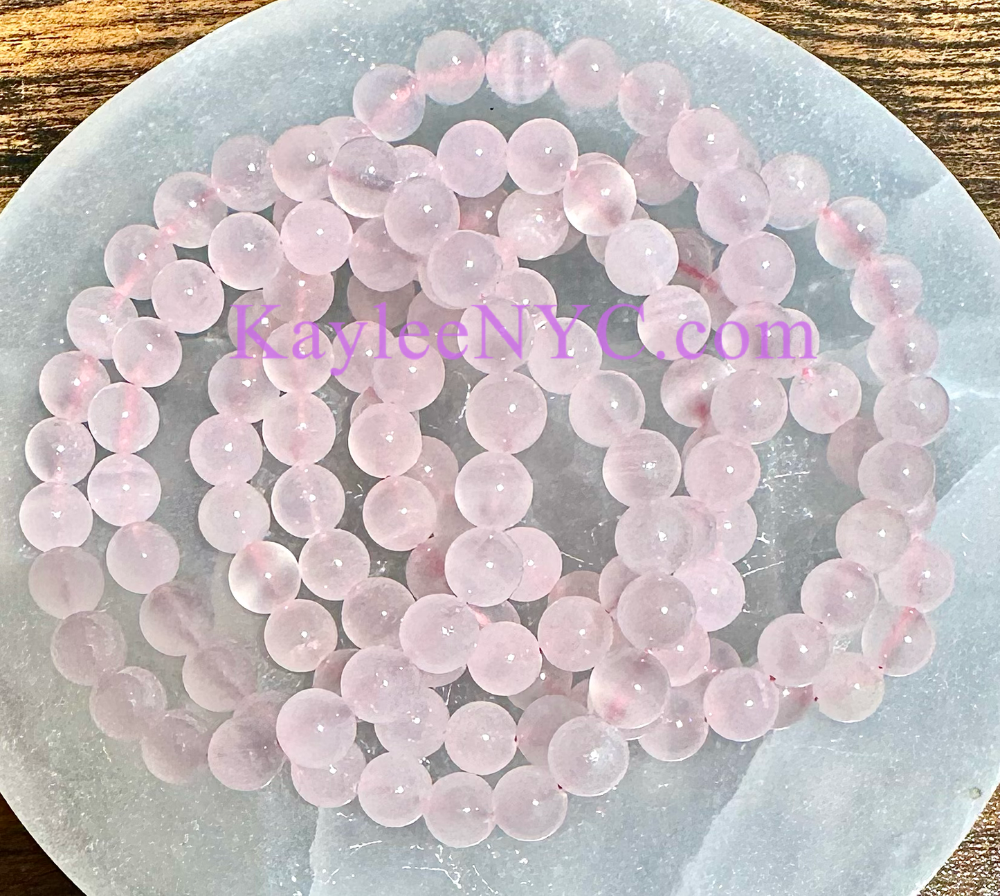 8mm Natural Mangano Calcite Crystal Healing Stretch Bracelet