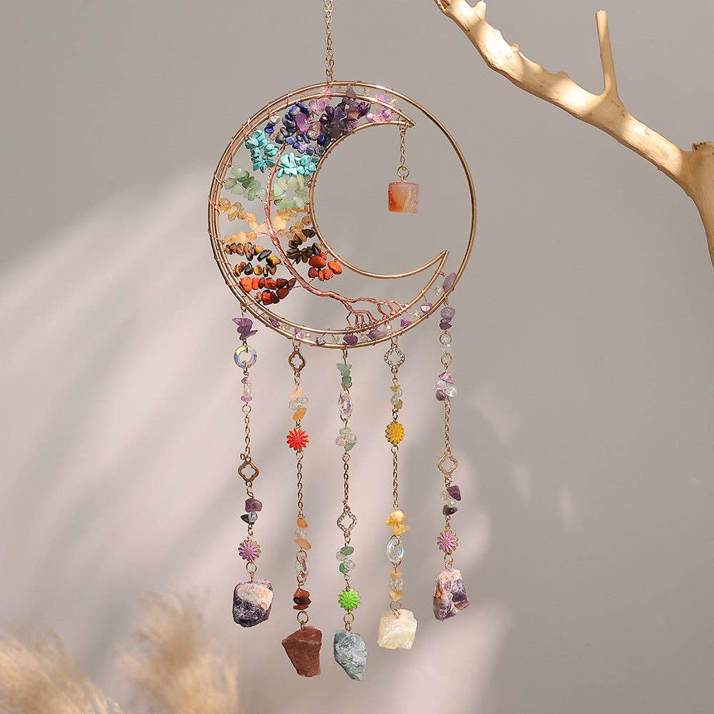 Simple Tree of Life Crystal Hanging Suncatcher 8ZA7HLS06: Colorful
