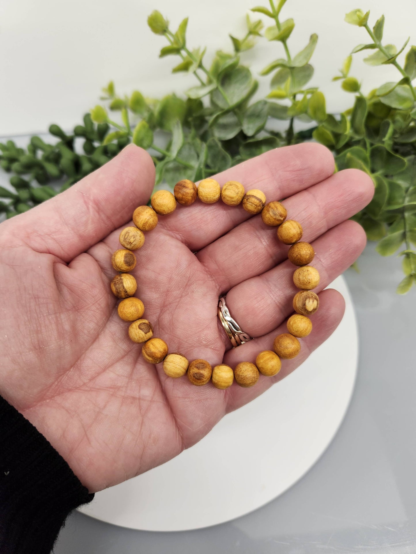 Palo Santo  Stretchable Bracelet 8mm Beads--Sustainably: Bracelets Only