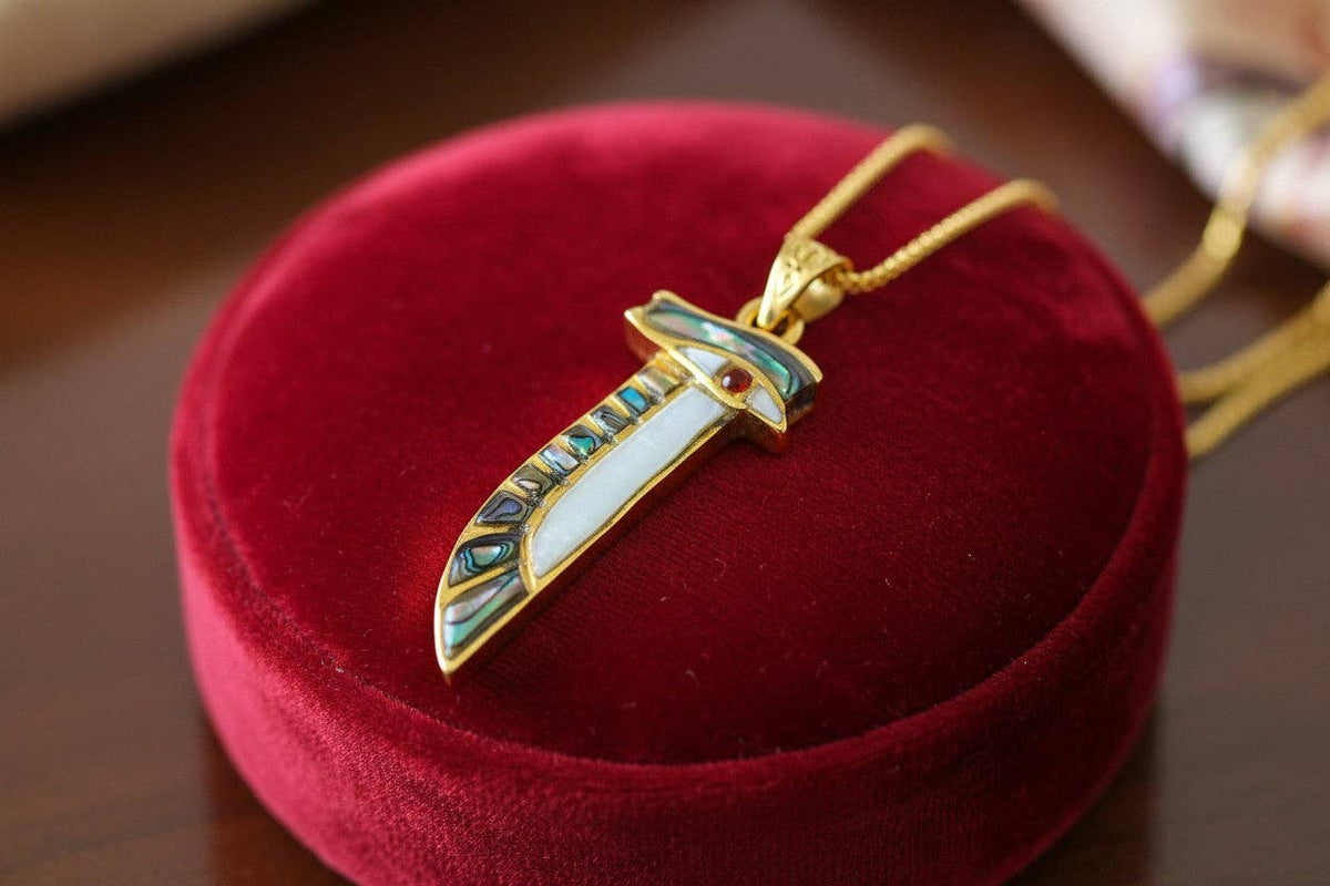 Gold Eye of Horus Necklace, Mother of Pearl Egyptian Pendant: Pendant Only