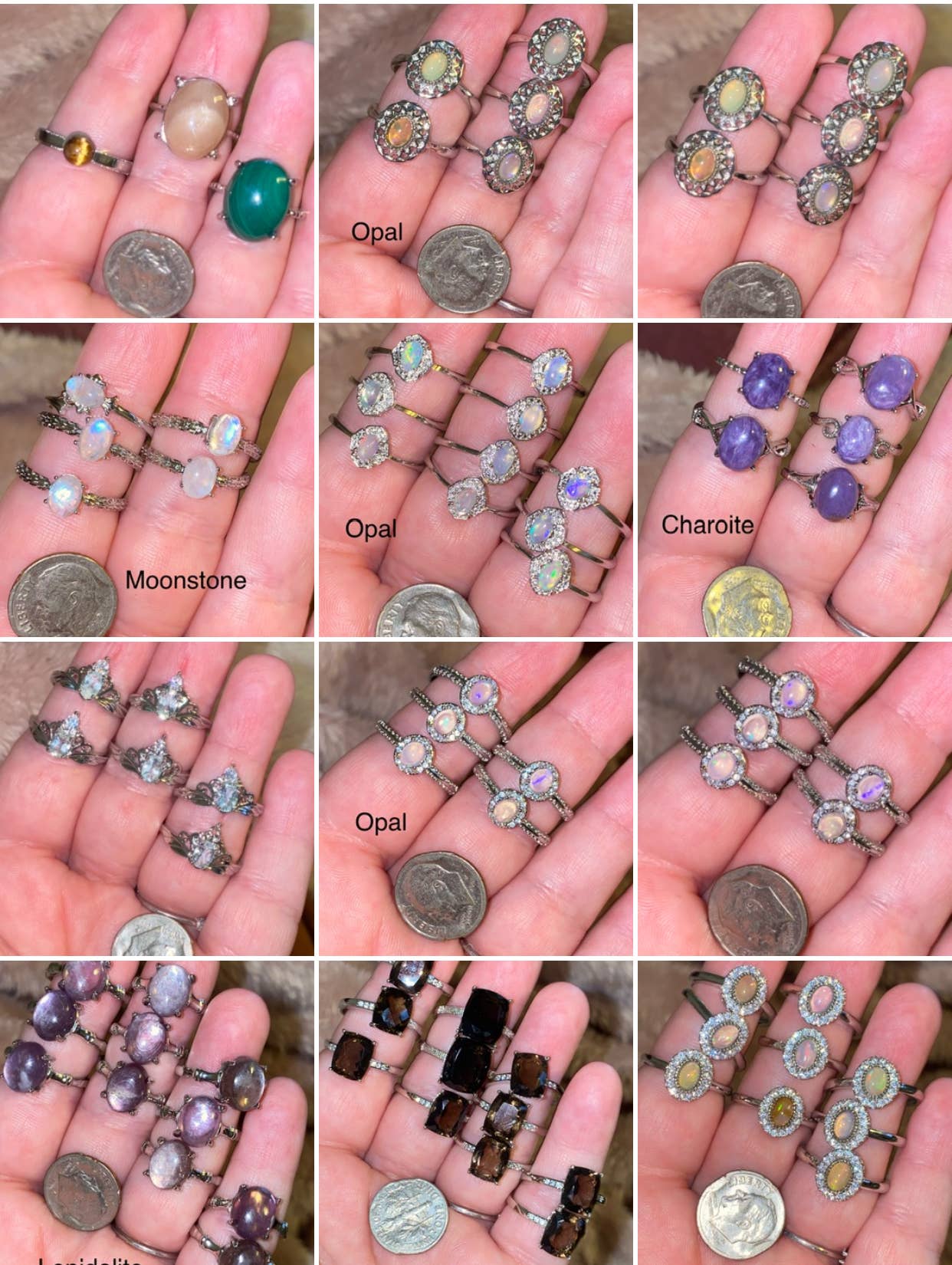 Silver Plated Adjustable Rings Assorted Rings Bulk Lot