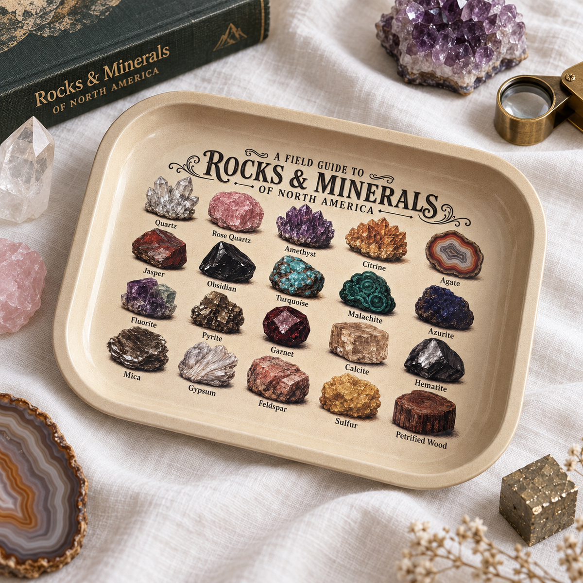 Earth Treasury Rocks and Minerals Metal Tray