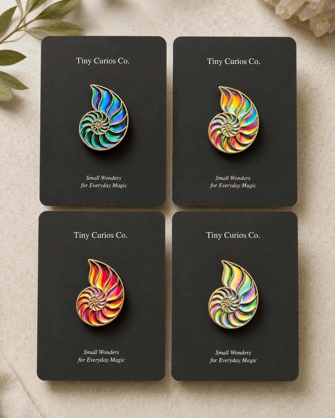 Ocean Spectrum — Nautilus Shell Assorted Pin 1Dz