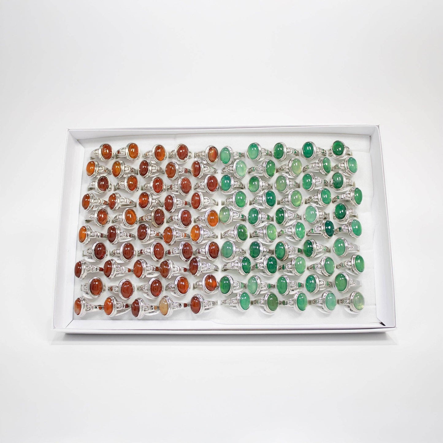 Gemstone Rings Assortment – 100 or 50 Mixed Stone Rings: Assorted Lg 50