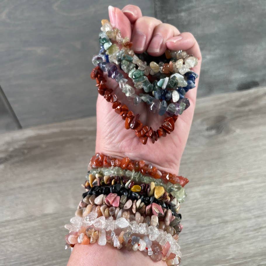 Gemstone Chip Bracelets – Common Crystals in Bulk Wholesale: Rose Quartz
