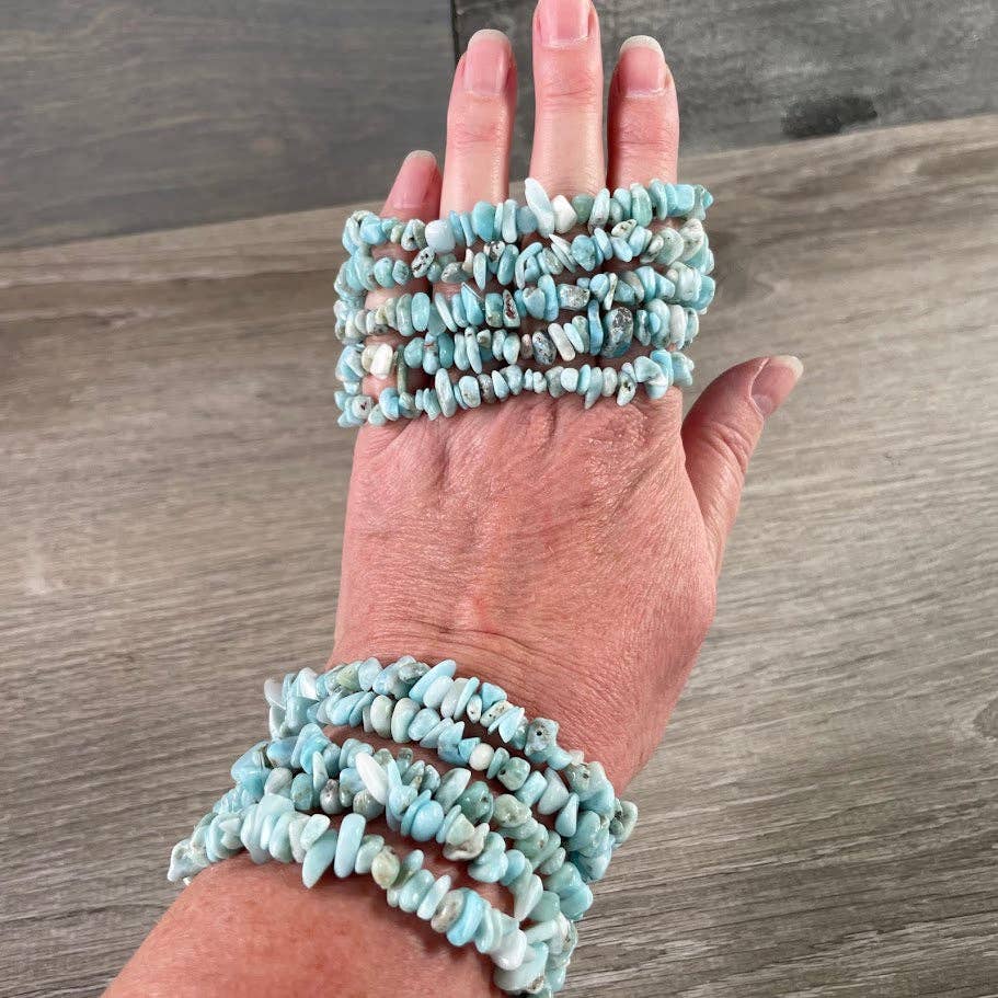 Gemstone Chip Bracelets – Premium Stones Crystal Jewelry: Pink Opal