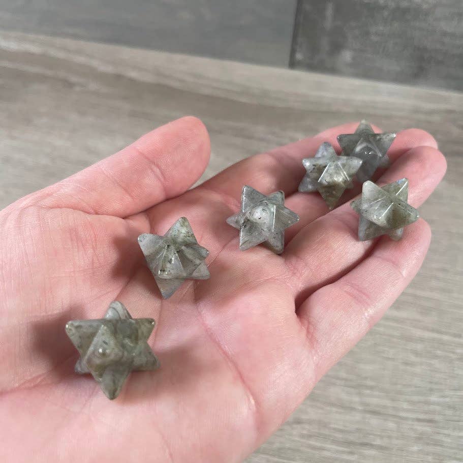 Gemstone Merkaba Star Sacred Geometry Crystal – 1/2 Inch: Clear Quartz