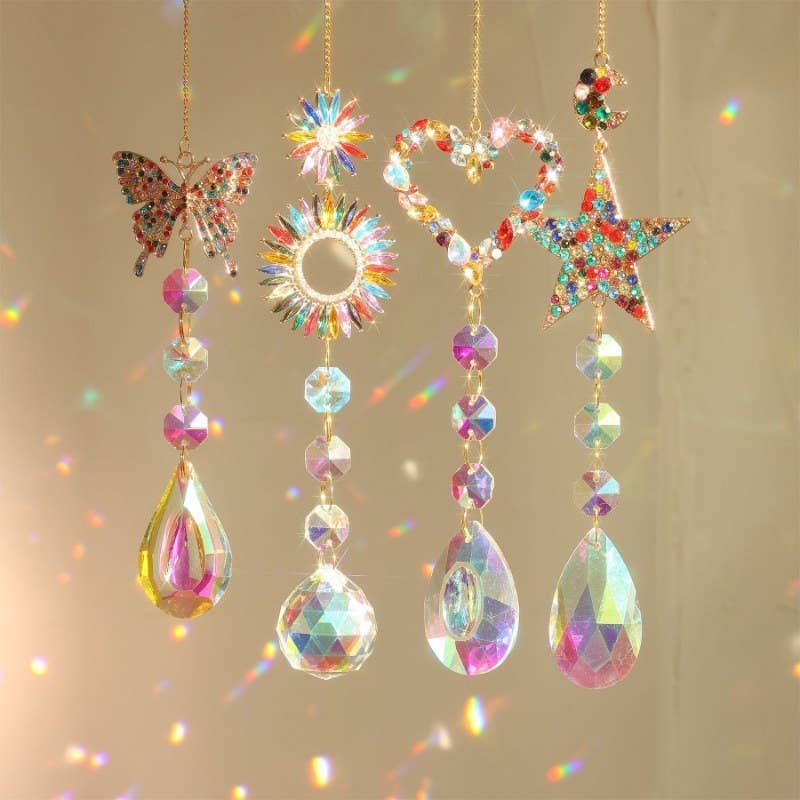 3+ Colorful Crystal Suncatcher Hanging DPH1923: Set
