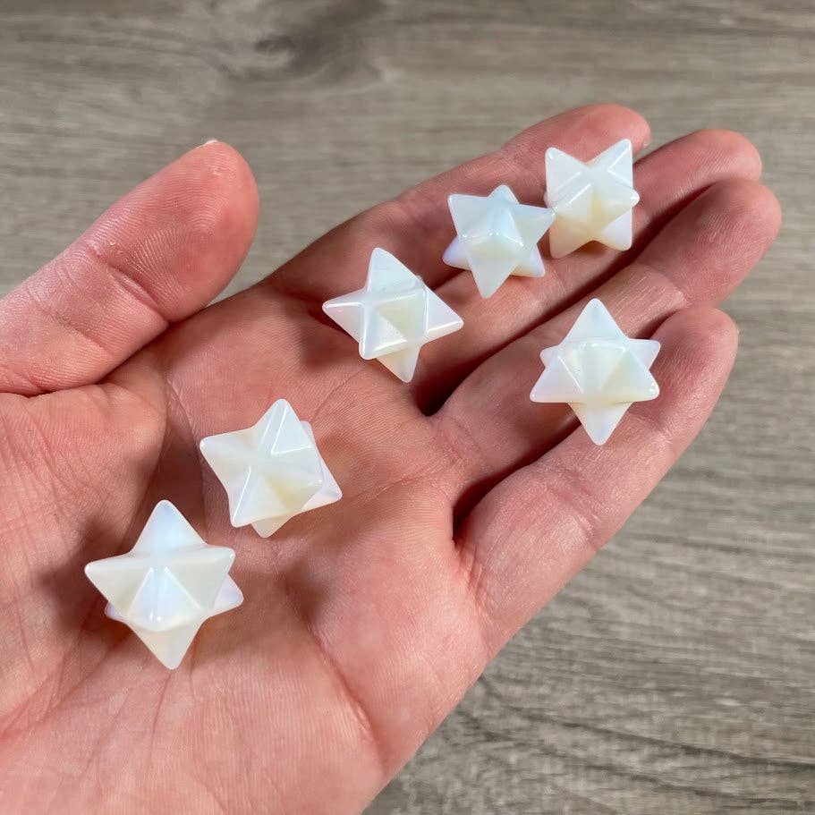 Gemstone Merkaba Star Sacred Geometry Crystal – 1/2 Inch: Clear Quartz