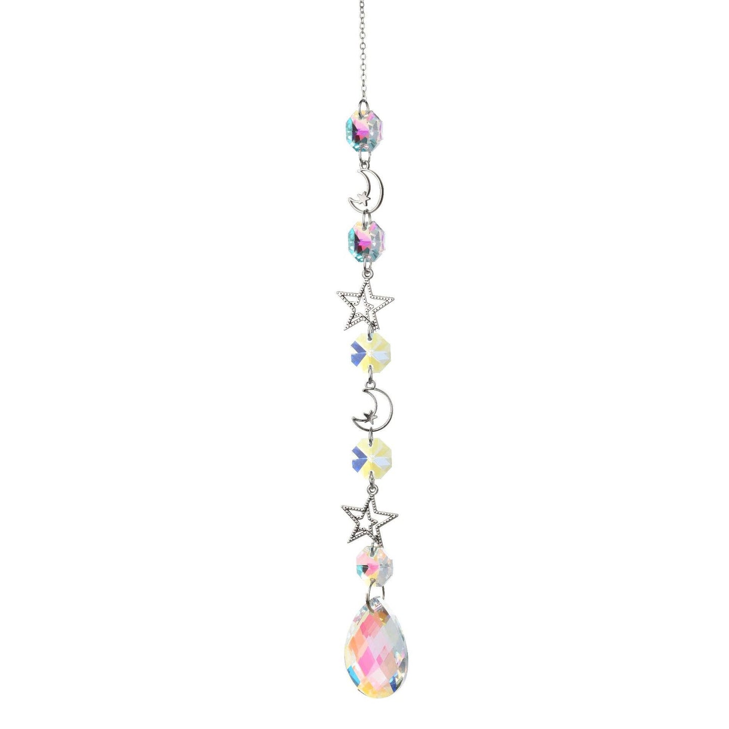 Simple Moon Crystal Balls Hanging Prism Suncatcher 8ZA7HLS25: Silver / #4