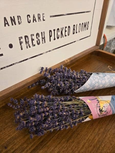 Lavender Posy Bouquet - Farm-Grown Dried Lavender: Purple