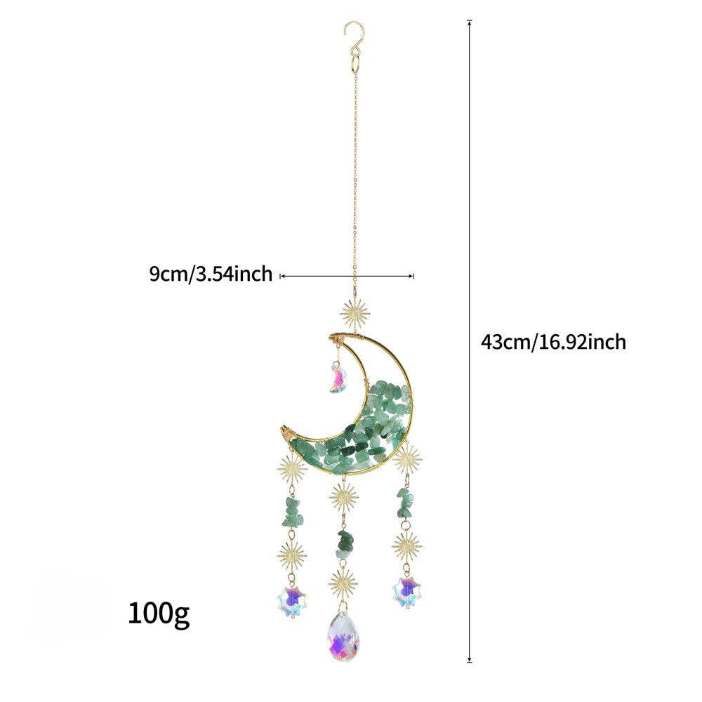 Colorful Stone Moon Crystal Home Hangings DP25A922: Light Purple