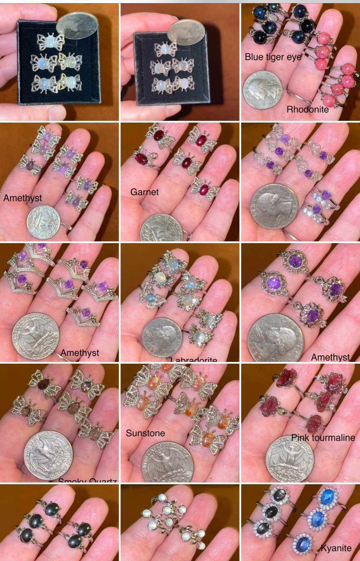 Silver Plated Adjustable Rings Assorted Rings Bulk Lot