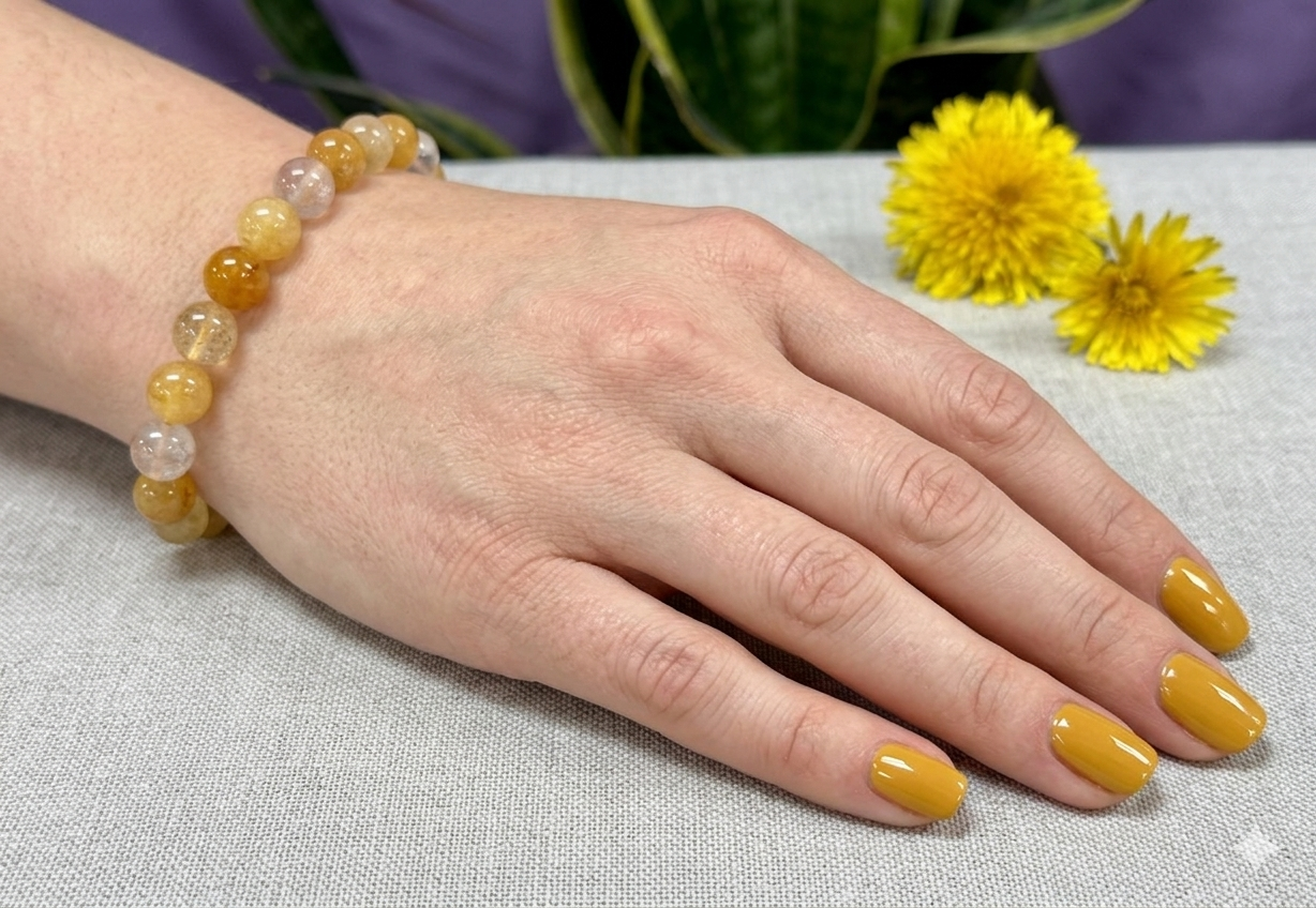 Natural Golden Healer 8mm Crystal Healing Stretch Bracelet