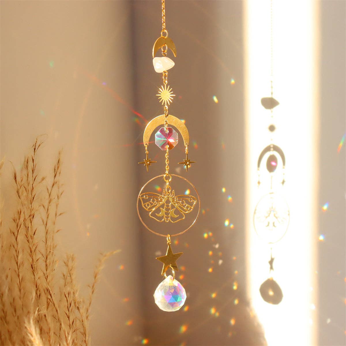 3+ Metal Butterfly Crystal Suncatch Hangings DPH1926: C1