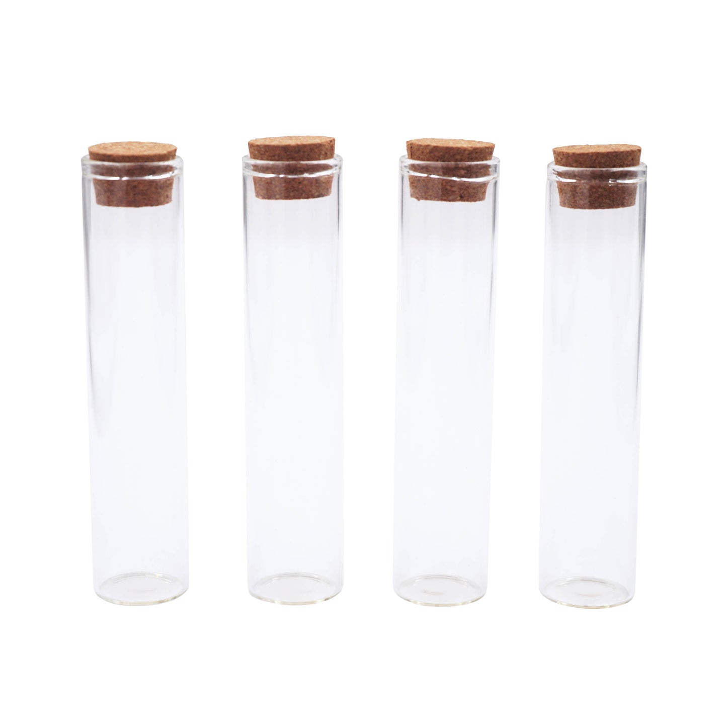 Small Glass Bottle w/ Cork Cap: BO-008 2cm x 4.5-7.5cm (4-ct)