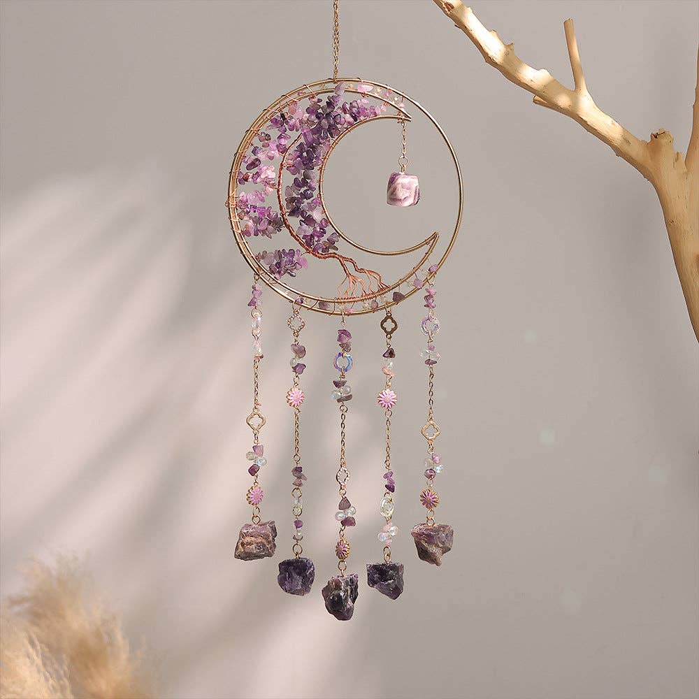 Simple Tree of Life Crystal Hanging Suncatcher 8ZA7HLS06: Colorful