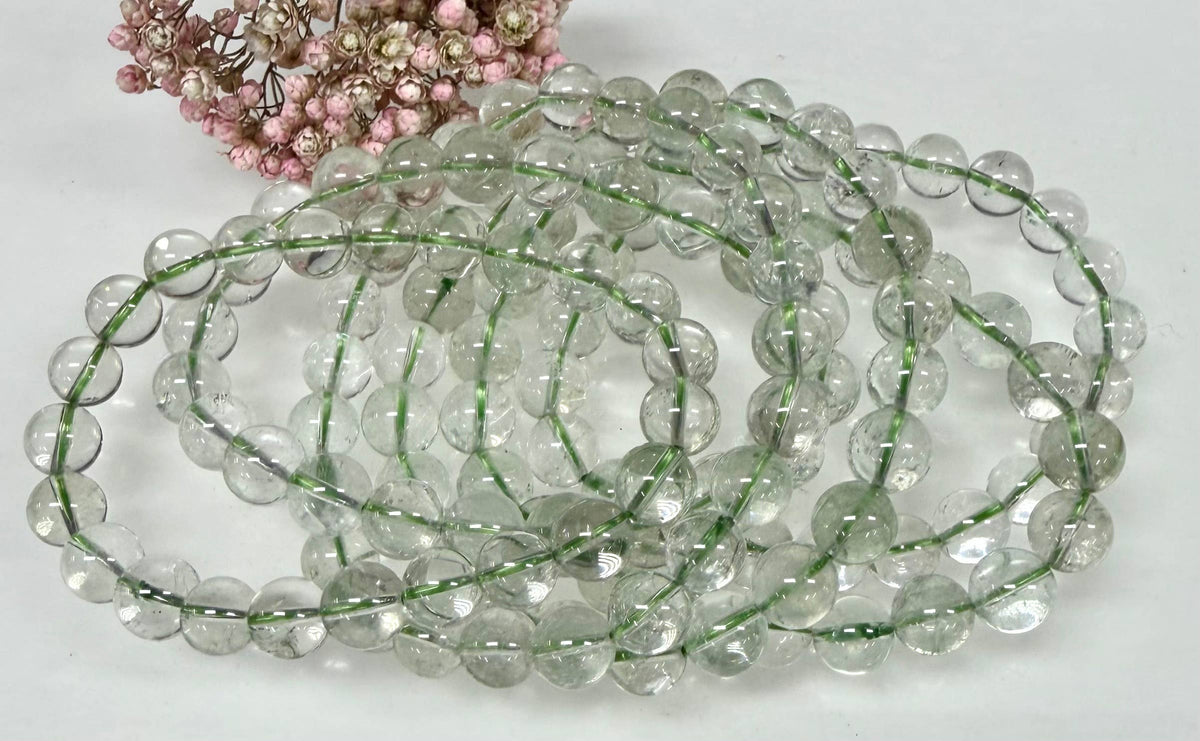 8mm Prasiolite Crystal Healing Stretch Bracelet 7.5"