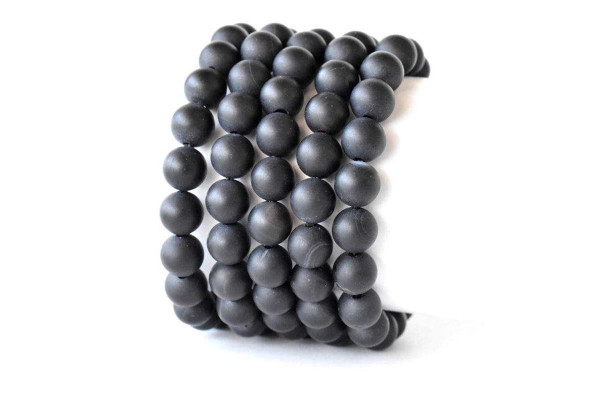 Healing Bracelet | Matt Black Onyx | Gemstone Bracelet: 8mm