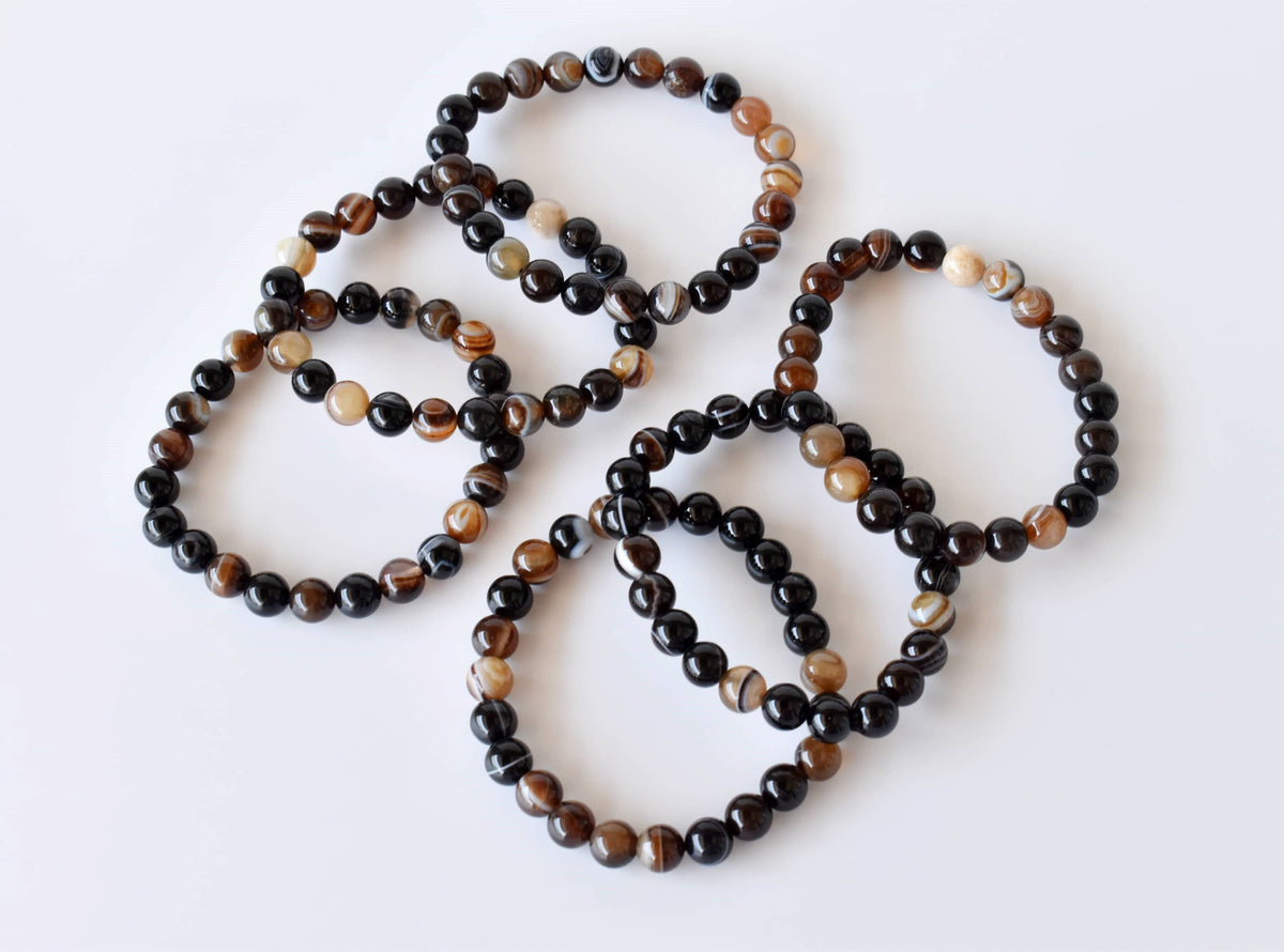 Healing Bracelet | Black Sulemani Agate | Gemstone Bracelet: 8mm