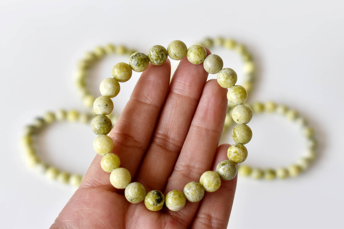 Healing Bracelet | Serpentine | Gemstone Beaded Bracelet: 8mm