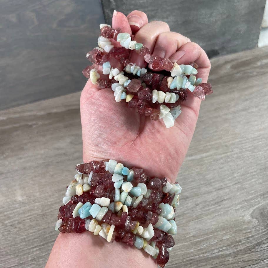 Multi-Stone Gemstone Chip Bracelets –  Wholesale Crystals: Amethyst Smoky Quartz