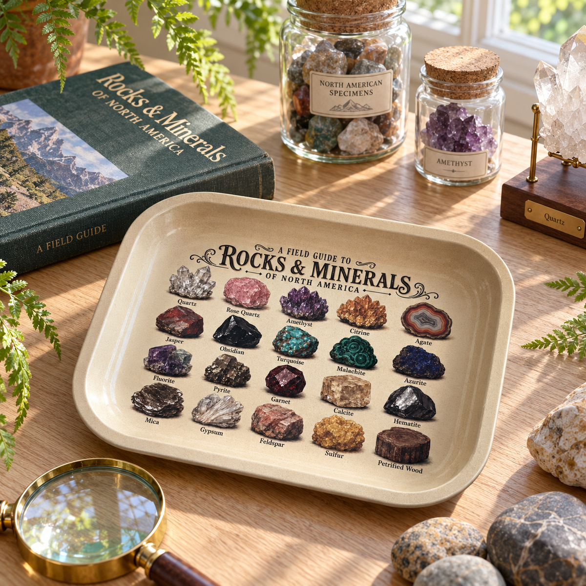 Earth Treasury Rocks and Minerals Metal Tray