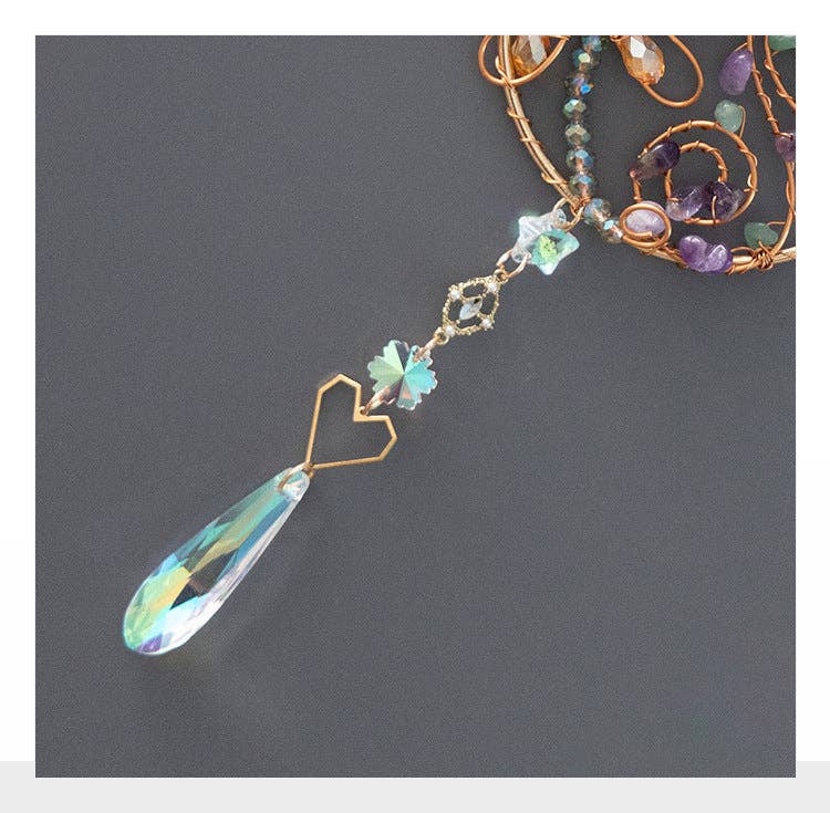 Dragonfly Wrapped Hanging Crystal Prism Sun Catcher 8ZA7HLS13: Gold