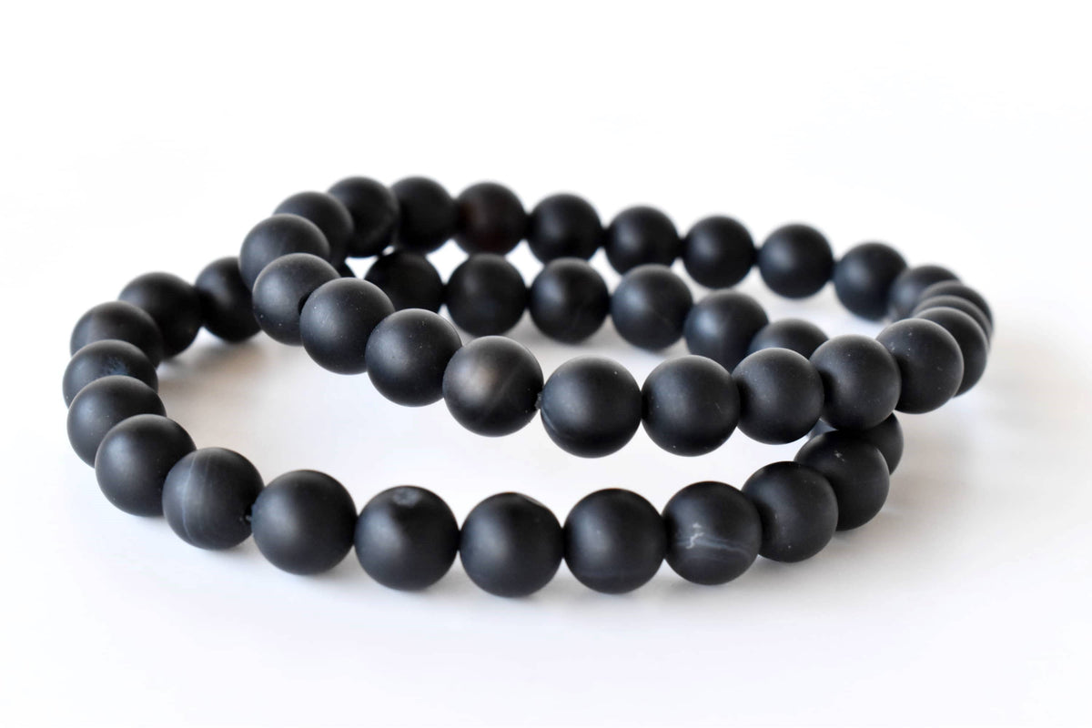 Healing Bracelet | Matt Black Onyx | Gemstone Bracelet: 8mm