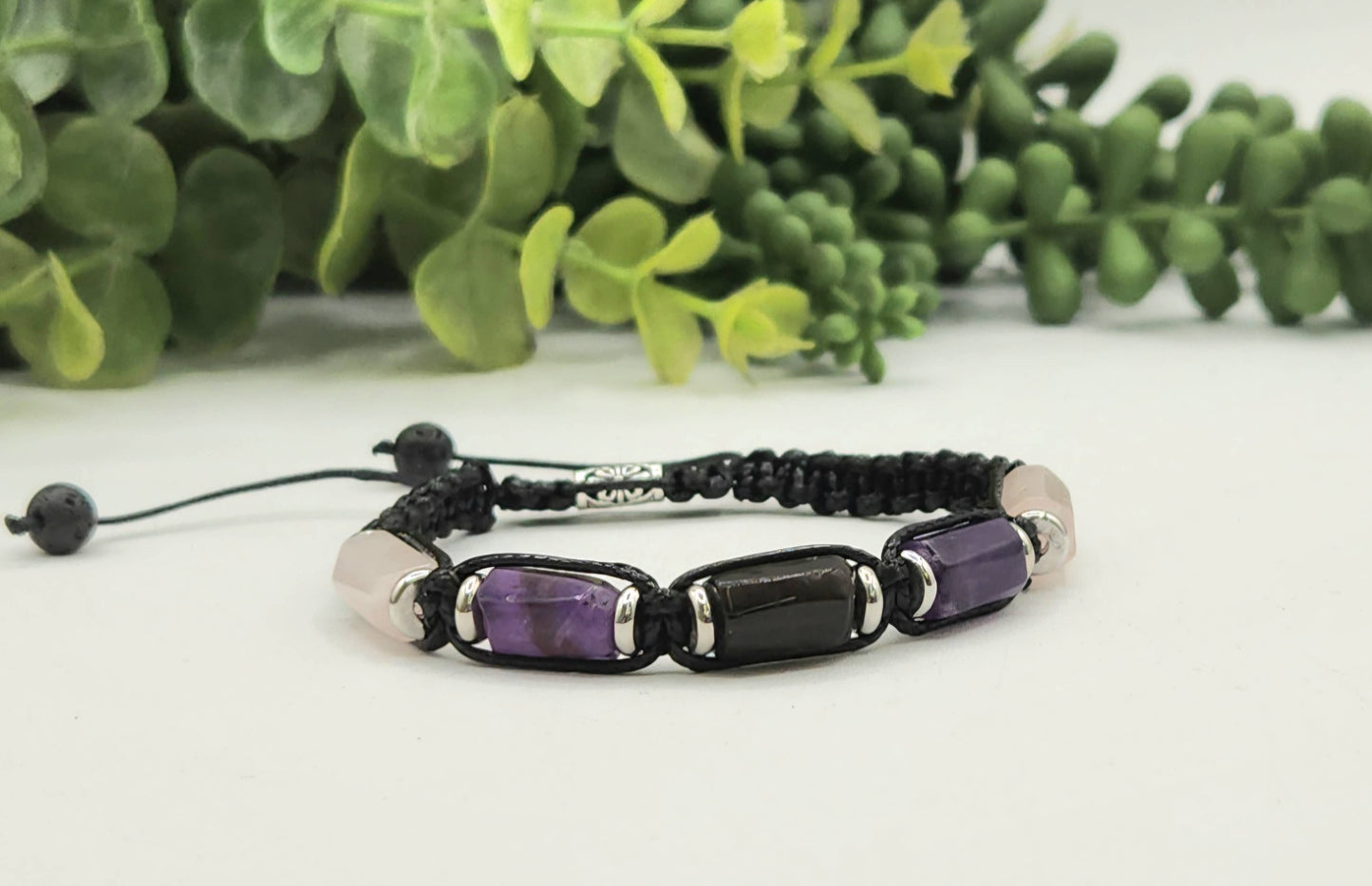 ANXIETY SUPPORT-Unisex/Men's Adjustable Bracelet 8"-9.5"L: OPTION #1: Bracelets Only