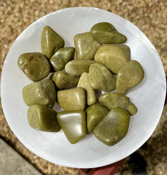 Green Opal From Madagascar Tumbled Stones