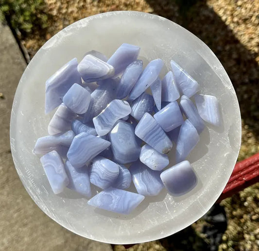 Blue Lace Agate Tumbled Stones