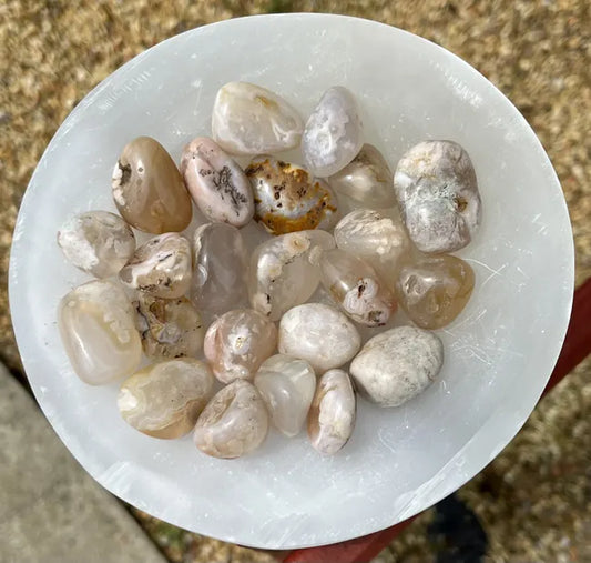 Flower Agate or Cherry Tree Blossom Tumbled Stones