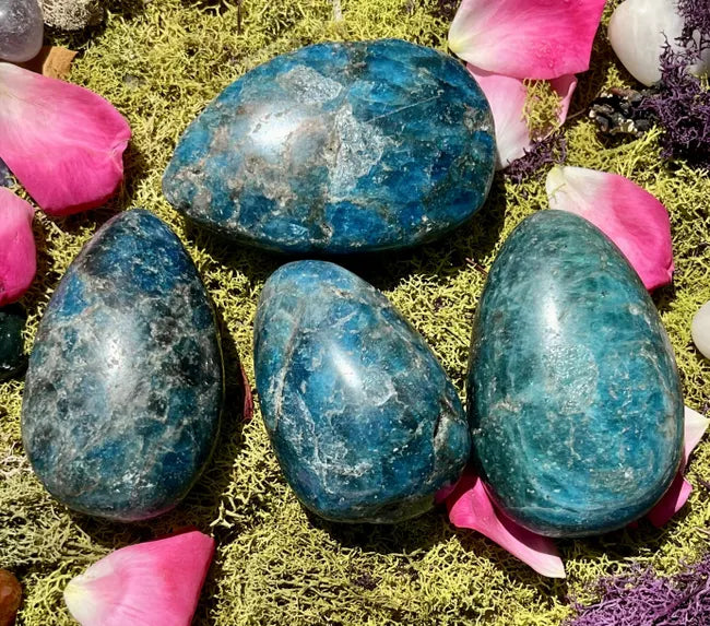 Blue Apatite Palm Stones